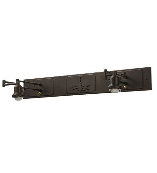Meyda Lighting Hanginghead Dragonfly 36" 2-Light Mahogany Bronze Swing Arm Wall Sconce Hardware