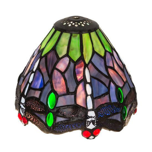 Meyda Lighting Hanginghead Dragonfly 8" Multi-Color Shade Glass