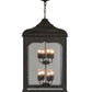 Meyda Lighting Hankel 28" 8-Light Oil Rubbed Bronze Lantern Pendant Light With Rainstone Idalight Shade Glass