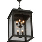 Meyda Lighting Hankel 28" 8-Light Oil Rubbed Bronze Lantern Pendant Light With Rainstone Idalight Shade Glass