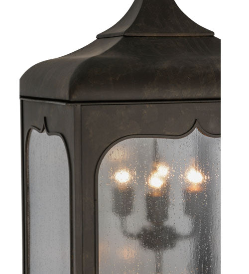 Meyda Lighting Hankel 28" 8-Light Oil Rubbed Bronze Lantern Pendant Light With Rainstone Idalight Shade Glass