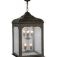 Meyda Lighting Hankel 28" 8-Light Oil Rubbed Bronze Lantern Pendant Light With Rainstone Idalight Shade Glass