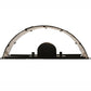 Meyda Lighting Happy Bear on the Loose 12" LED Textured Black Left Wall Sconce With Silver Mica Shade Glass