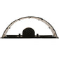 Meyda Lighting Happy Bear on the Loose 12" LED Textured Black Right Wall Sconce With Silver Mica Shade Glass
