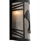 Meyda Lighting Happy Bear on the Loose 12" Textured Black Left Wall Sconce With Silver Mica Shade Glass