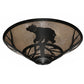 Meyda Lighting Happy Bear on the Loose 243441 22" 3-Light Textured Black Flush Mount Light With Silver Mica Shade Glass
