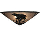 Meyda Lighting Happy Bear on the Loose 243441 22" 3-Light Textured Black Flush Mount Light With Silver Mica Shade Glass