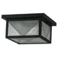 Meyda Lighting Harlequin 10"Sq 2-Light Textured Black Flush Mount Light With Frosted Seeded Art Shade Glass