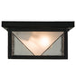 Meyda Lighting Harlequin 10"Sq 2-Light Textured Black Flush Mount Light With Frosted Seeded Art Shade Glass