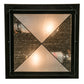 Meyda Lighting Harlequin 10"Sq 2-Light Textured Black Flush Mount Light With Frosted Seeded Art Shade Glass