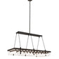 Meyda Lighting Hatley 84" 32-Light Black Textured Island Pendant Light With Clear Crystal Idalight Shade