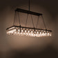 Meyda Lighting Hatley 84" 32-Light Black Textured Island Pendant Light With Clear Crystal Idalight Shade