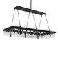 Meyda Lighting Hatley 84" 32-Light Black Textured Island Pendant Light With Clear Crystal Idalight Shade