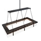 Meyda Lighting Hatley 84" 32-Light Black Textured Island Pendant Light With Clear Crystal Idalight Shade