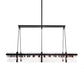 Meyda Lighting Hatley 84" 32-Light Black Textured Island Pendant Light With Clear Crystal Idalight Shade