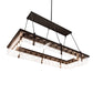 Meyda Lighting Hatley 84" 32-Light Black Textured Island Pendant Light With Clear Crystal Idalight Shade