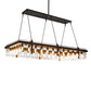 Meyda Lighting Hatley 84" 32-Light Black Textured Island Pendant Light With Clear Crystal Idalight Shade