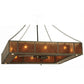 Meyda Lighting Hausman 85" 16-Light Nickel Mission Chandelier With Silver Mica Shade Glass and Fan
