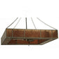 Meyda Lighting Hausman 85" 16-Light Nickel Mission Chandelier With Silver Mica Shade Glass and Fan