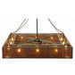 Meyda Lighting Hausman 85" 16-Light Nickel Mission Chandelier With Silver Mica Shade Glass and Fan