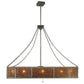 Meyda Lighting Hausman 85" 16-Light Nickel Mission Chandelier With Silver Mica Shade Glass and Fan