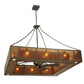 Meyda Lighting Hausman 85" 16-Light Nickel Mission Chandelier With Silver Mica Shade Glass and Fan