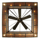 Meyda Lighting Hausman 85" 16-Light Nickel Mission Chandelier With Silver Mica Shade Glass and Fan