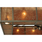 Meyda Lighting Hausman 85" 16-Light Nickel Mission Chandelier With Silver Mica Shade Glass and Fan