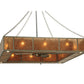 Meyda Lighting Hausman 85" 16-Light Nickel Mission Chandelier With Silver Mica Shade Glass and Fan