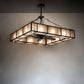 Meyda Lighting Hausman 85" 16-Light Oil Rubbed Bronze Chandelier With Silver Mica Shade Glass and Fan