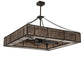 Meyda Lighting Hausman 85" 16-Light Oil Rubbed Bronze Chandelier With Silver Mica Shade Glass and Fan