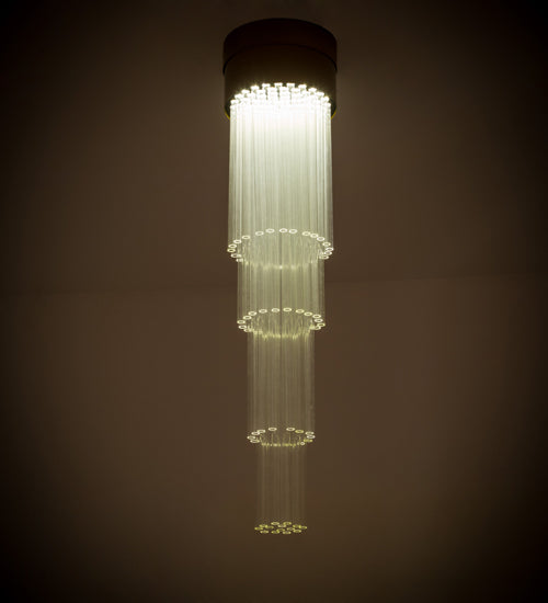 Meyda Lighting Havasu 12" LED Buttered Brass Pendant Light With Clear Crystal Idalight Tubes Shade Glass