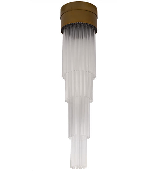 Meyda Lighting Havasu 12" LED Buttered Brass Pendant Light With Clear Crystal Idalight Tubes Shade Glass