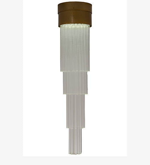 Meyda Lighting Havasu 12" LED Buttered Brass Pendant Light With Clear Crystal Idalight Tubes Shade Glass