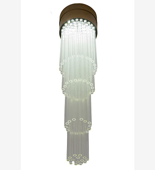 Meyda Lighting Havasu 12" LED Buttered Brass Pendant Light With Clear Crystal Idalight Tubes Shade Glass