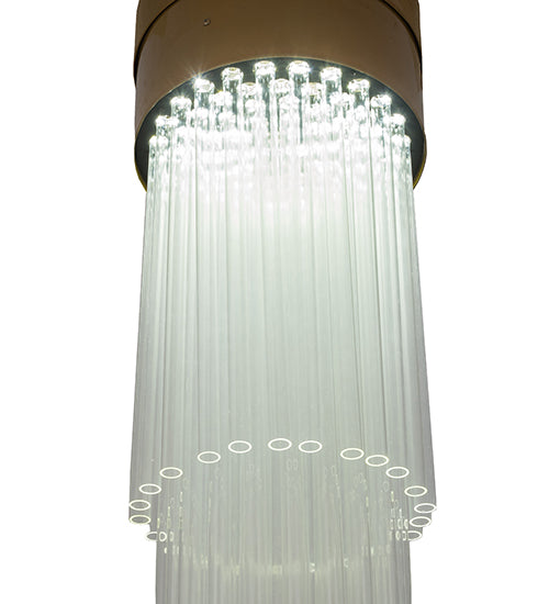 Meyda Lighting Havasu 12" LED Buttered Brass Pendant Light With Clear Crystal Idalight Tubes Shade Glass