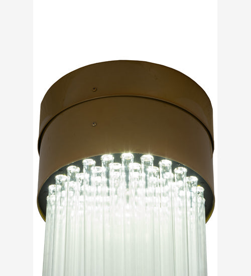 Meyda Lighting Havasu 12" LED Buttered Brass Pendant Light With Clear Crystal Idalight Tubes Shade Glass