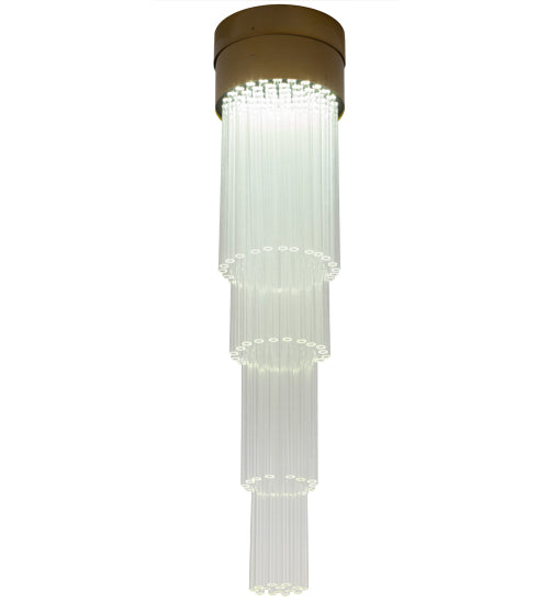 Meyda Lighting Havasu 12" LED Buttered Brass Pendant Light With Clear Crystal Idalight Tubes Shade Glass