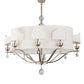 Meyda Lighting Helena 50" 16-Light 8-Arm Polished Nickel Chandelier With Beige Textrene Shade