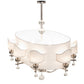Meyda Lighting Helena 50" 16-Light 8-Arm Polished Nickel Chandelier With Beige Textrene Shade