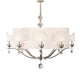 Meyda Lighting Helena 50" 16-Light 8-Arm Polished Nickel Chandelier With Beige Textrene Shade
