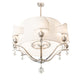 Meyda Lighting Helena 50" 16-Light 8-Arm Polished Nickel Chandelier With Beige Textrene Shade