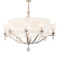 Meyda Lighting Helena 50" 16-Light 8-Arm Polished Nickel Chandelier With Beige Textrene Shade