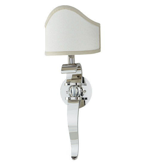 Meyda Lighting Helena 9" Polished Nickel Wall Sconce With Beige Textrene Shade