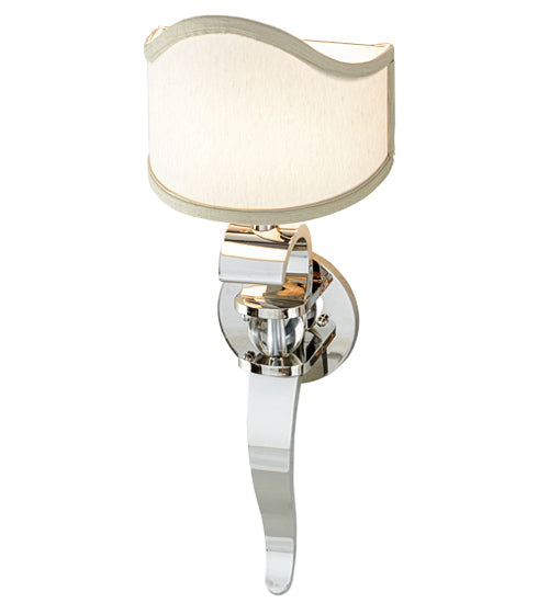 Meyda Lighting Helena 9" Polished Nickel Wall Sconce With Beige Textrene Shade