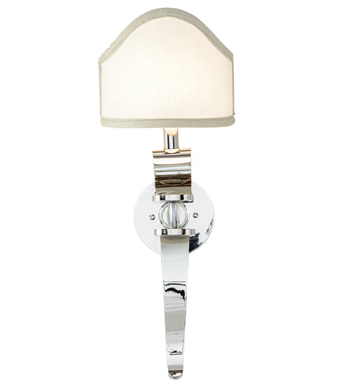 Meyda Lighting Helena 9" Polished Nickel Wall Sconce With Beige Textrene Shade