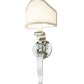 Meyda Lighting Helena 9" Polished Nickel Wall Sconce With Beige Textrene Shade