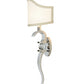 Meyda Lighting Helena 9" Polished Nickel Wall Sconce With Beige Textrene Shade