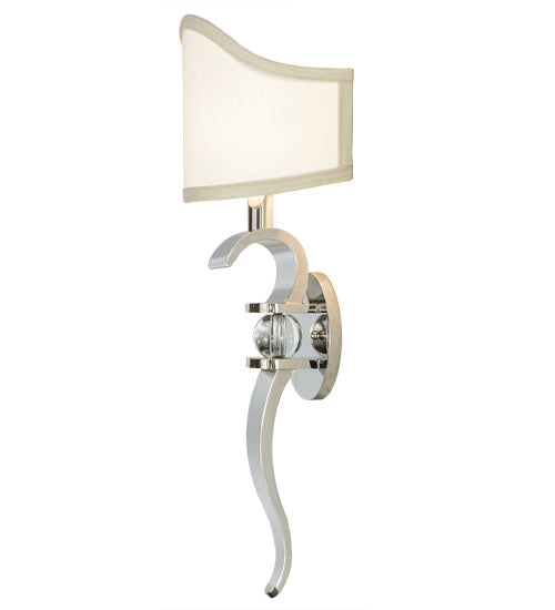 Meyda Lighting Helena 9" Polished Nickel Wall Sconce With Beige Textrene Shade