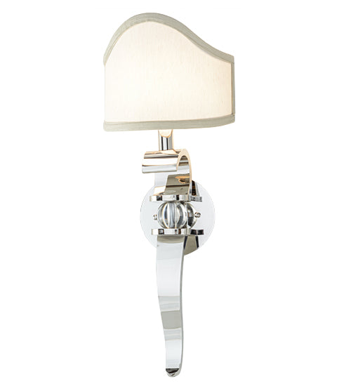 Meyda Lighting Helena 9" Polished Nickel Wall Sconce With Beige Textrene Shade